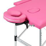 BALANCE aluminium folding massage table 2 segment pink - BVShop