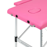BALANCE aluminium folding massage table 2 segment pink - BVShop