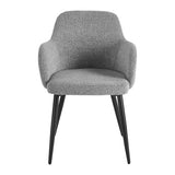 Side view of 4RICO Intra grey sherpa chair for salon seating