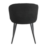 4RICO Asola black sherpa chair with rounded backrest and black metal legs
