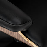 Close-up of Gabbiano Florencja black synthetic leather upholstery