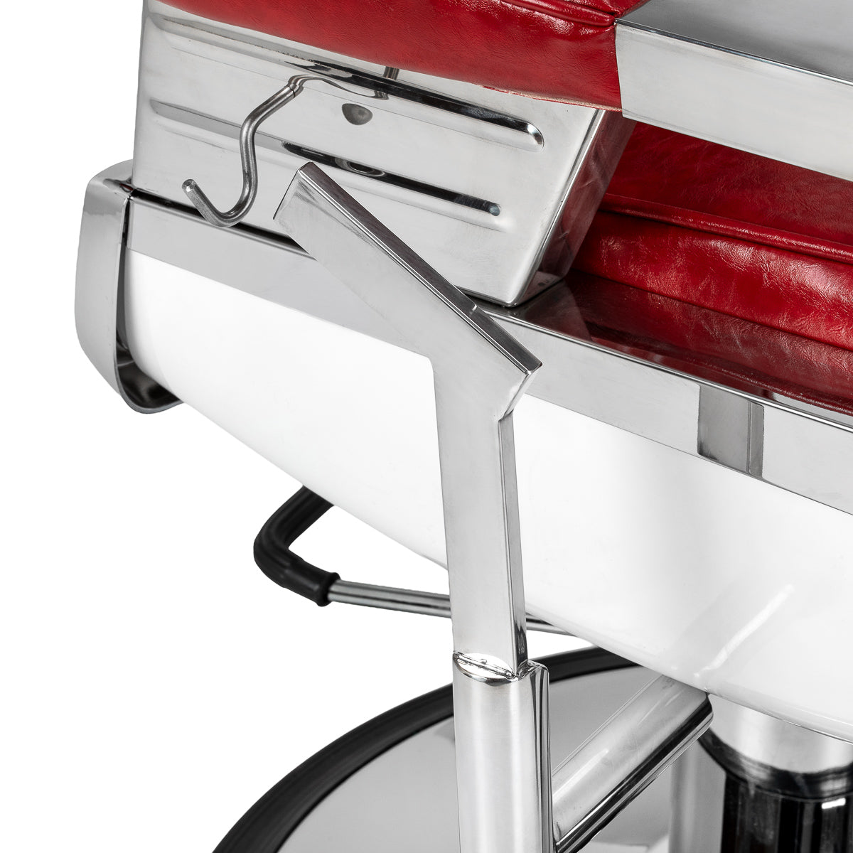 Gabbiano Royal X red barber chair adjustable height hydraulic lift