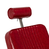 Red hydraulic barber chair Gabbiano Royal X adjustable footrest