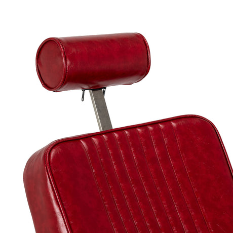 Red hydraulic barber chair Gabbiano Royal X adjustable footrest
