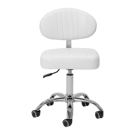 Giovanni Y08 cosmetic stool white synthetic leather upholstery