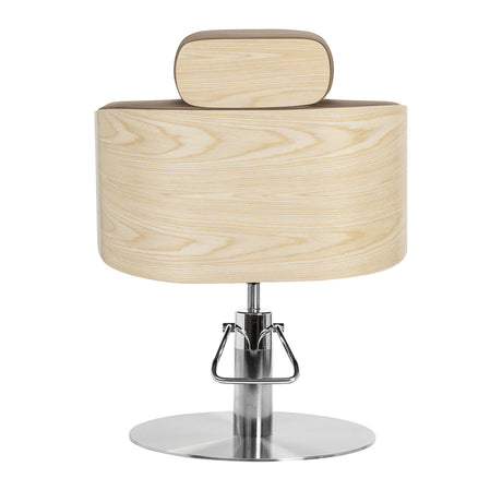 Gabbiano Wratislavia hairdressing chair beige chrome base - BVShop