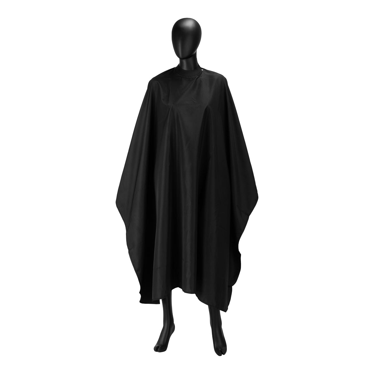 Gabbiano black hairdressing cape with elastic neckband – front view