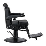 Gabbiano Continental Barber Chair With Massage – Black · Side view