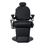 Gabbiano Francesco Barber Chair With Massage – Black, Black Base · Front view