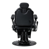 Gabbiano Francesco Barber Chair With Massage – Black, Black Base · Rear view