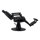 Gabbiano Francesco Barber Chair With Massage – Black, Black Base · Reclined position