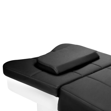 Gabbiano Head Spa 017 hair washing bed in black with cushioned surface and adjustable headrest for comfortable hair treatments.