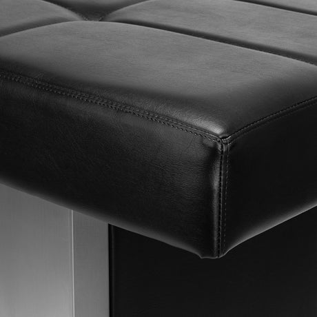 Gabbiano Head Spa 017 hair washing bed in black with padded surface and adjustable headrest for comfortable hair treatments.
