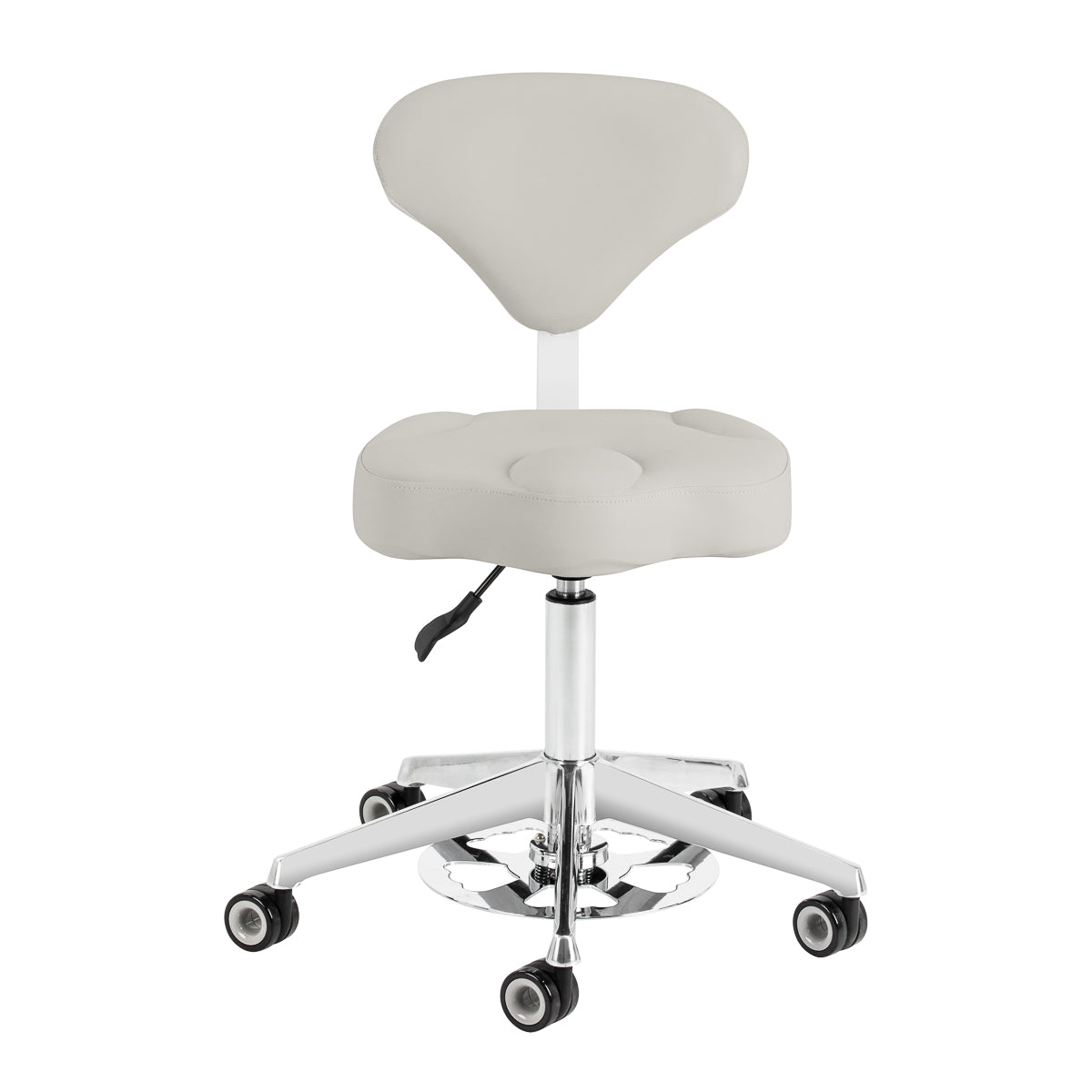 Azzurro 156-F ergonomic grey salon stool – side view