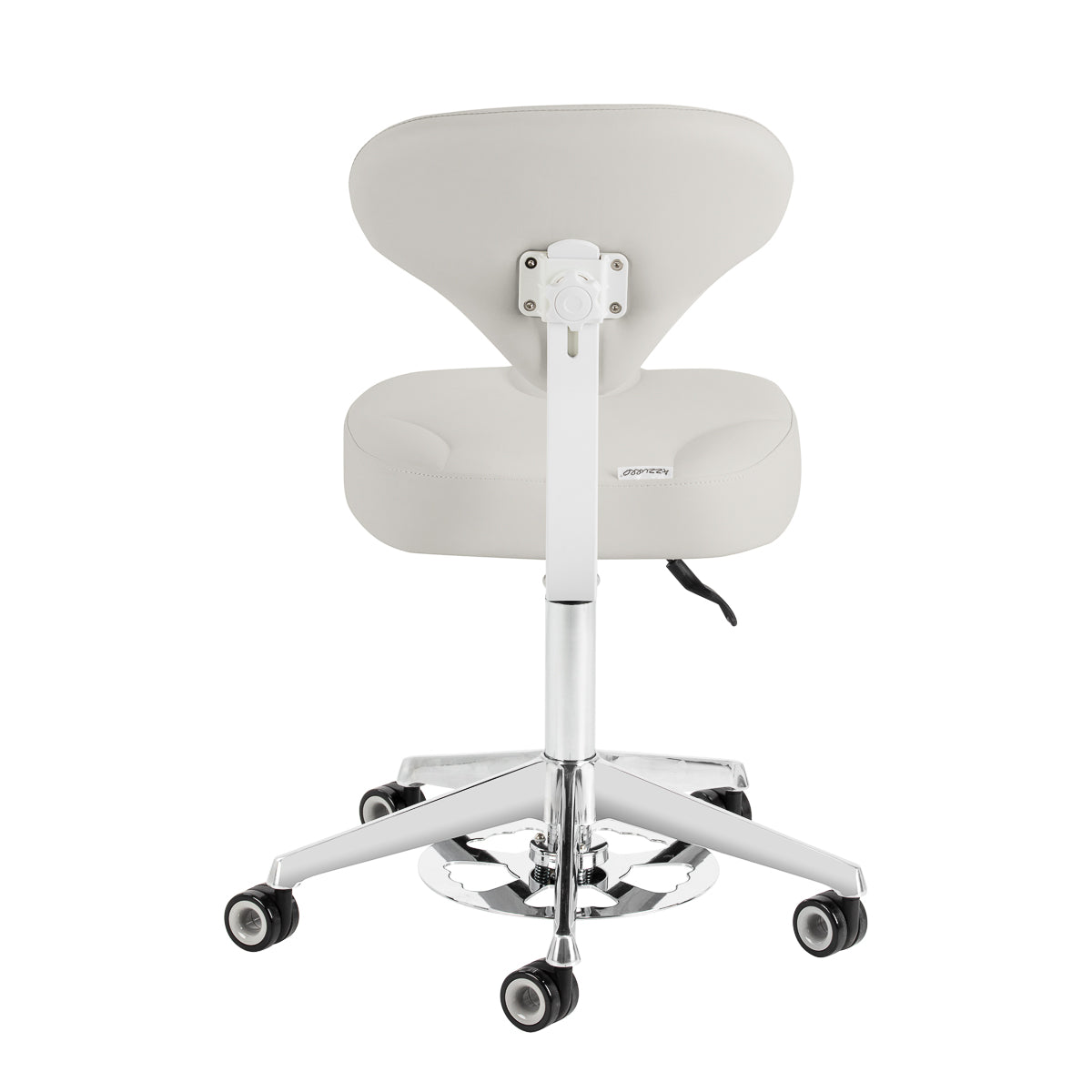 Azzurro 156-F grey bump-up cosmetic stool – angled view