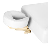 Sillon Siesta Electric SPA Lounger – White, Light Brown Base · Face-ring headrest