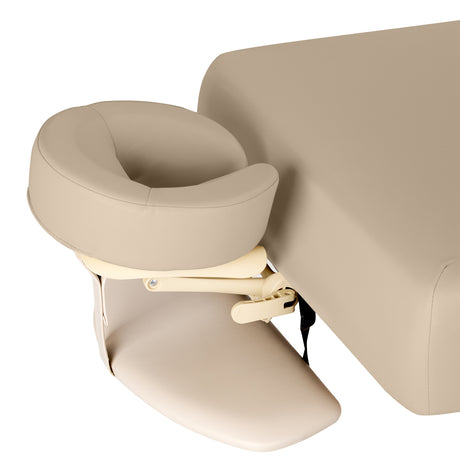 Sillon Siesta Electric SPA Lounger – Beige, Light Brown Base · Face-ring headrest