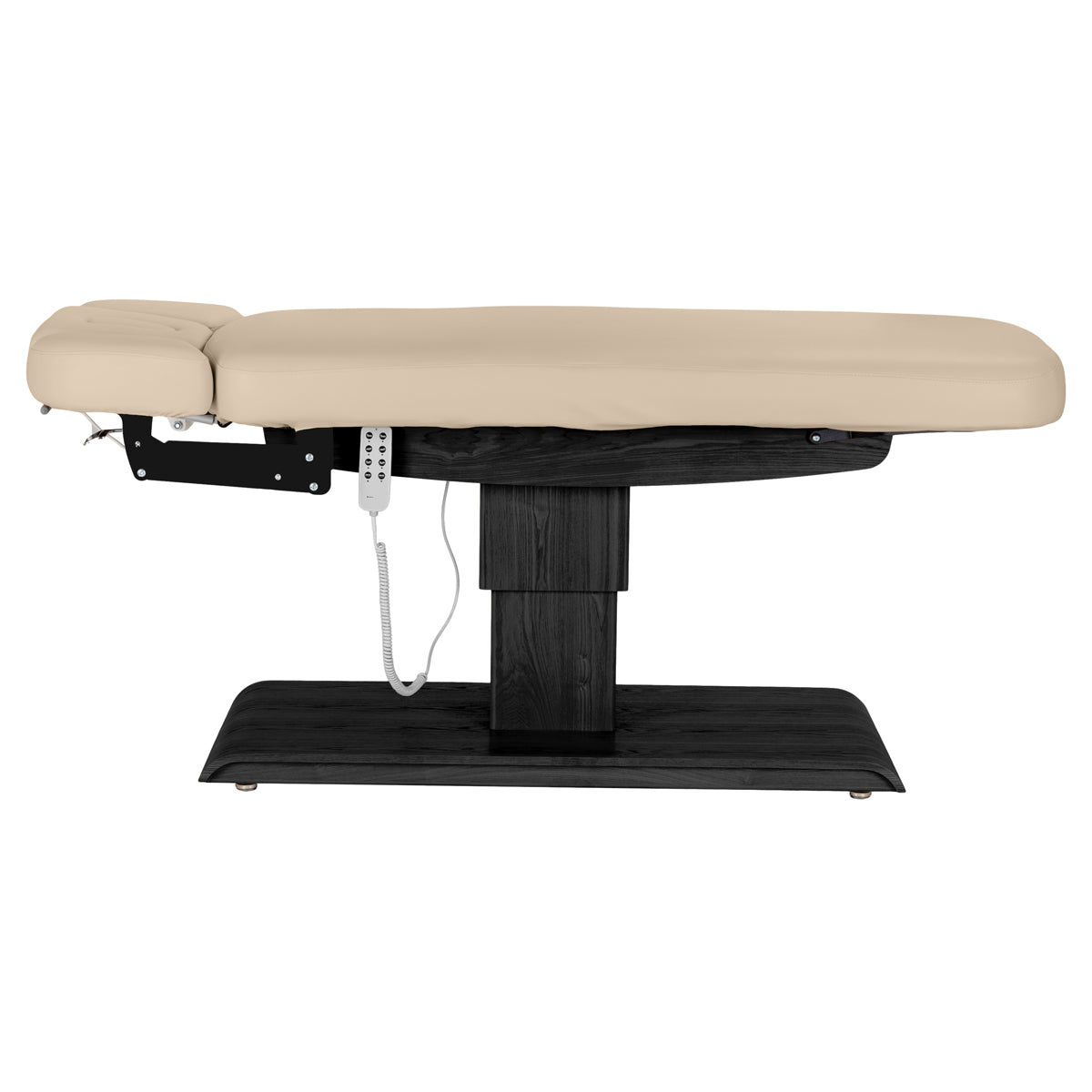 Sillon Relax Electric SPA Lounger – Beige, Black Base · Side view