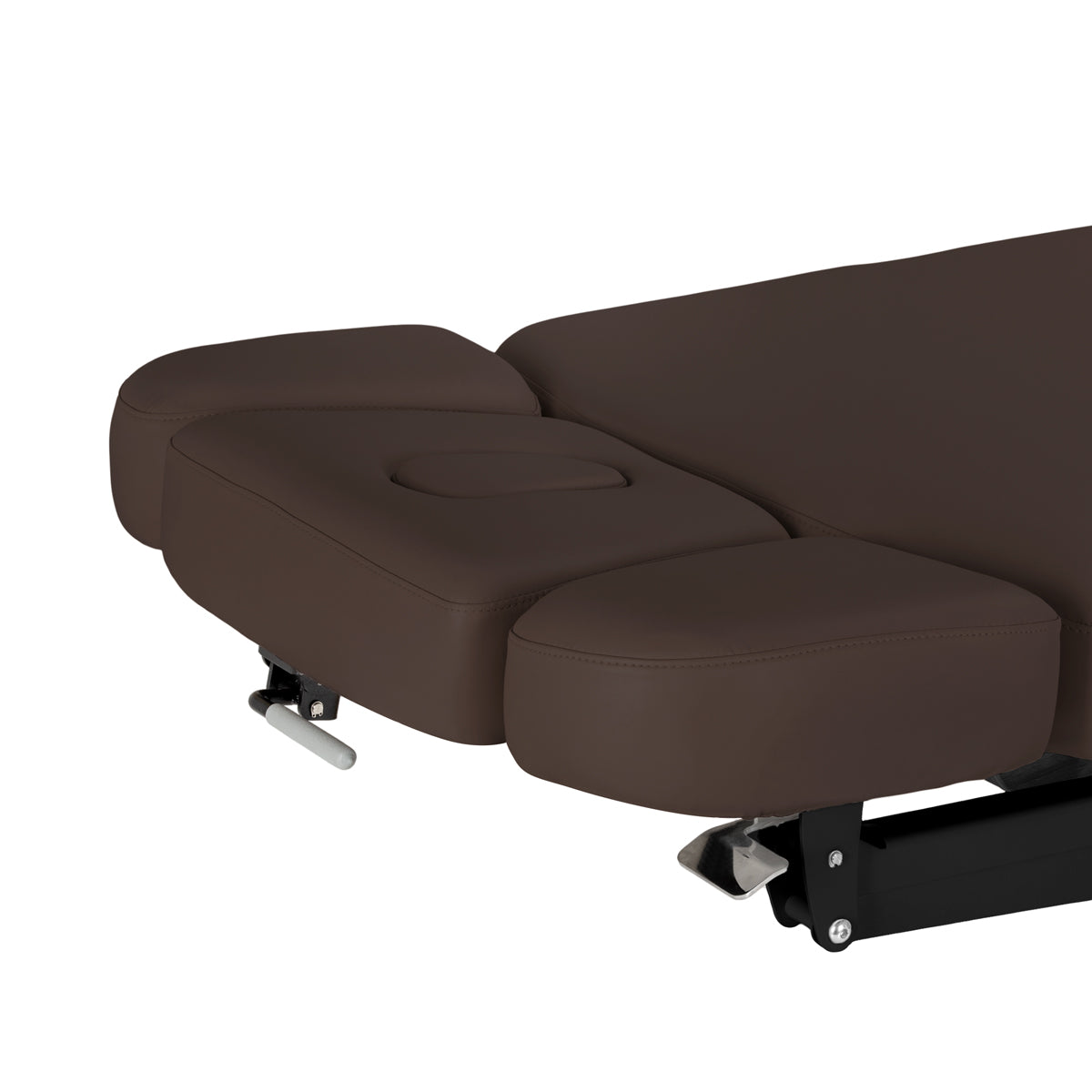 Sillon Relax Electric SPA Lounger – Dark Brown, Black Base · Headrest side sections