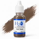 Li Pigments Micro Colors H2O Dark Taupe Practice Pigment 12ml — bottle with a liquid pigment colour swipe