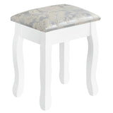 White LENA Vanity with 3 drawers mirror + stool - BVShop