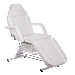 White cosmetic chair with built-in troughs, model BW-262A by Beauty System, designed for salon or spa treatments.