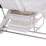 White Beauty System cosmetic chair BW-262A with built-in troughs, featuring adjustable headrest and modern design for salon use.