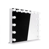 LED illuminated Hollywood mirror by Beauty System with 120x80cm size, featuring bright LED lights and a sleek reflective surface.