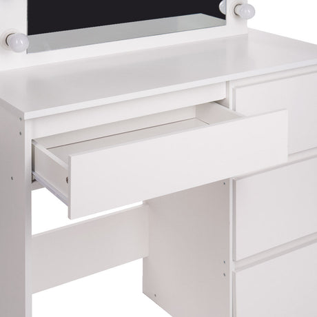 EVA White Vanity Table with LED Illuminated Mirror - BVShop