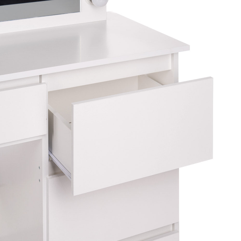 EVA White Vanity Table with LED Illuminated Mirror - BVShop