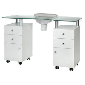Manicure table with mounting hole BD-3453+O White - BVShop