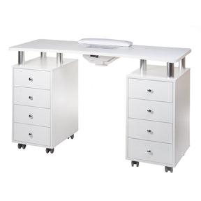 Manicure table with mounting hole BD-3425+O White - BVShop