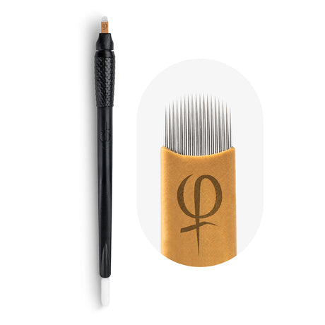 PhiBrows Disposable Microblading Tool 18 U Ecc 0.18mm 10pcs on a light background
