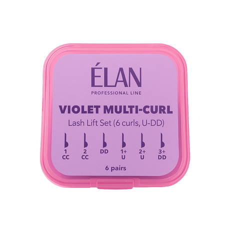 ÉLAN Lash Lift Silicone Pad Set VIOLET MULTI-CURL U–DD (6 Pairs) — 1