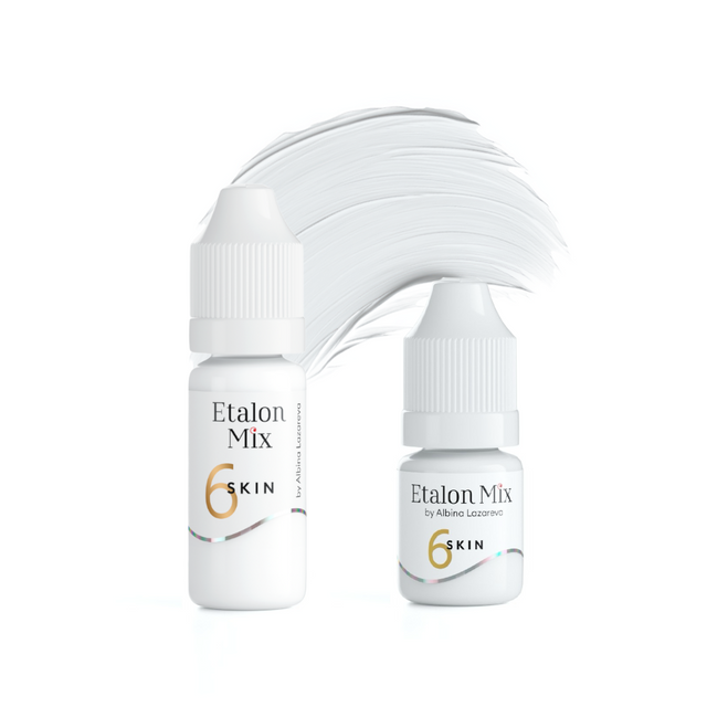 Etalon Mix camouflage skin with 6 pigments in a 5ml or 10ml bottle, used for skin tone correction and cosmetic tattooing.