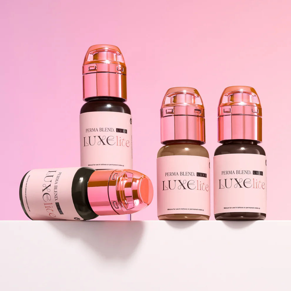 Perma Blend LUXE Lite PMU pigment collection for soft natural brow results