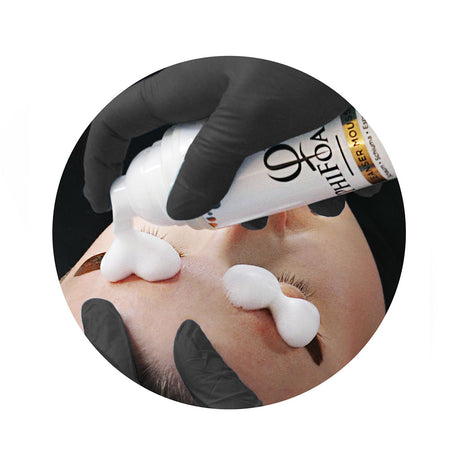 PhiAcademy Phi Foam Cleansing Foam 150ml — 150ml foam cleanser being dispensed during facial cleansing