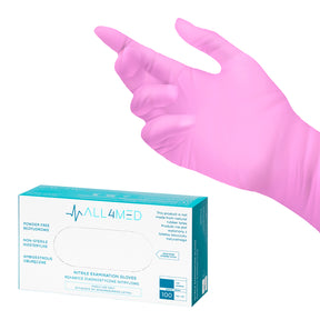 All4med disposable diagnostic nitrile gloves pink L - BVShop