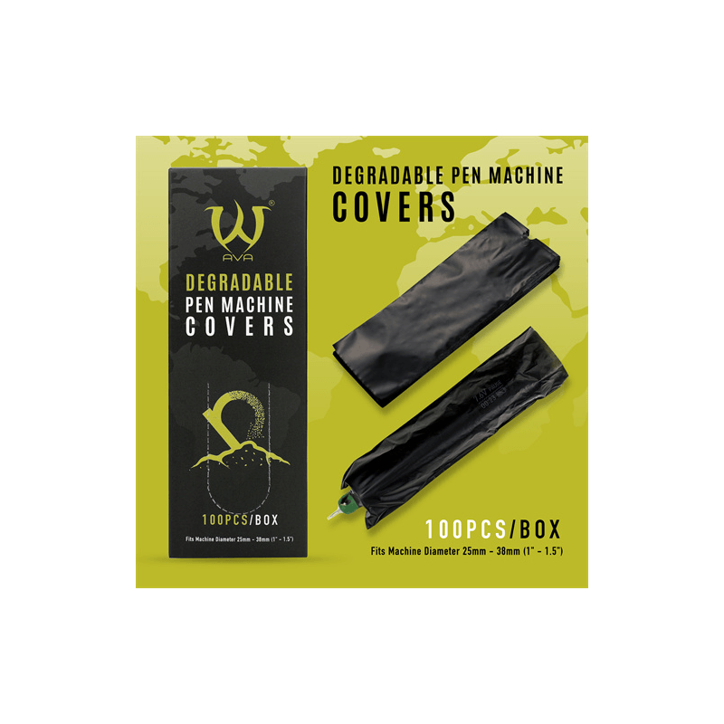 Bio Degradable Machine Pen Cover Black 100pcs - BVShop