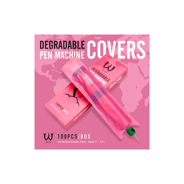 Bio Degradable Machine Pen Cover Pink 100pcs - BVShop