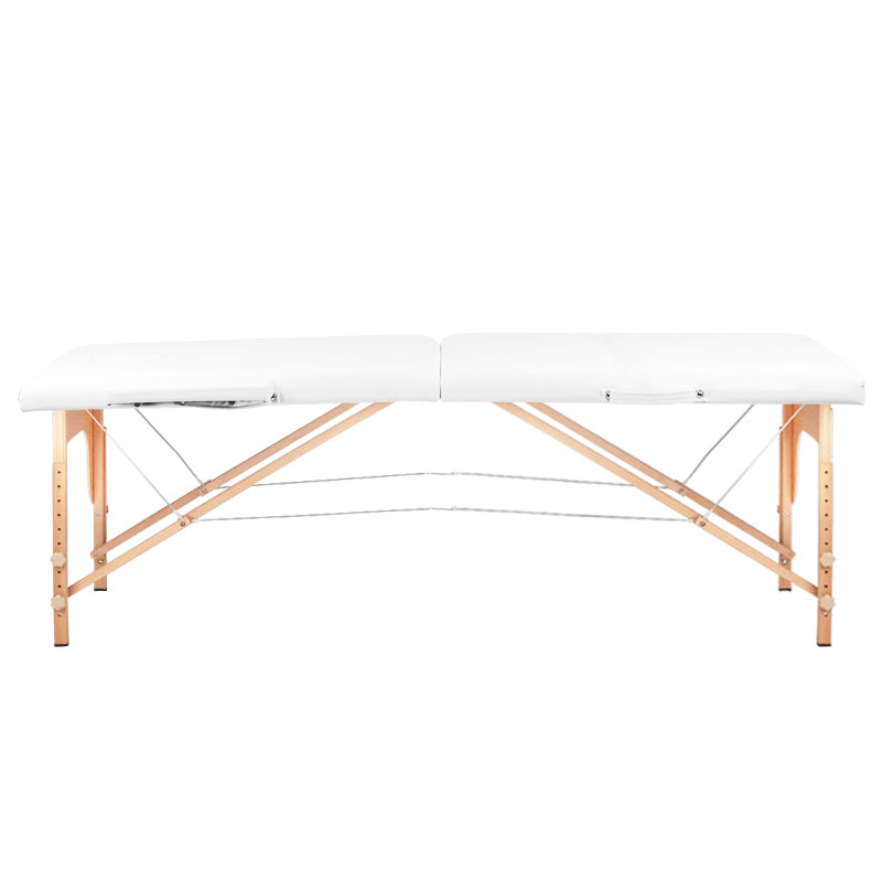 BALANCE wooden folding massage table 2 segment white - BVShop