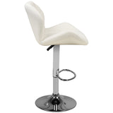 Bar stool m01 quilted adjustable white - BVShop