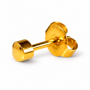 Caflon Blu Piercing Earrings Heart 4 mm (24ct Gold Plated)