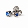 Caflon Blu Piercing Earrings Mini Sapphire 3 mm (White Stainless Steel)