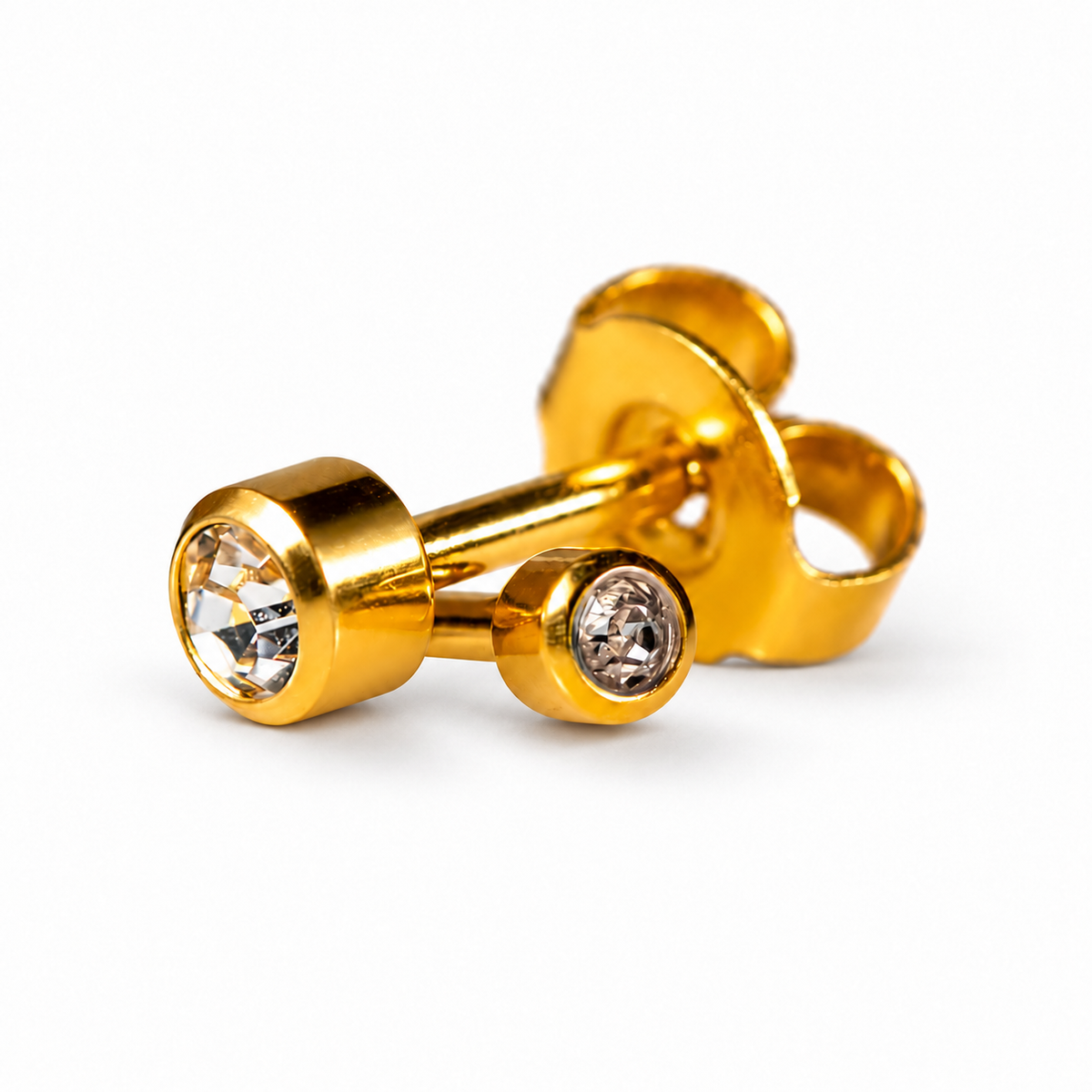 Caflon Blu Piercing Earrings Mini Crystal 3 mm (24ct Gold Plated)