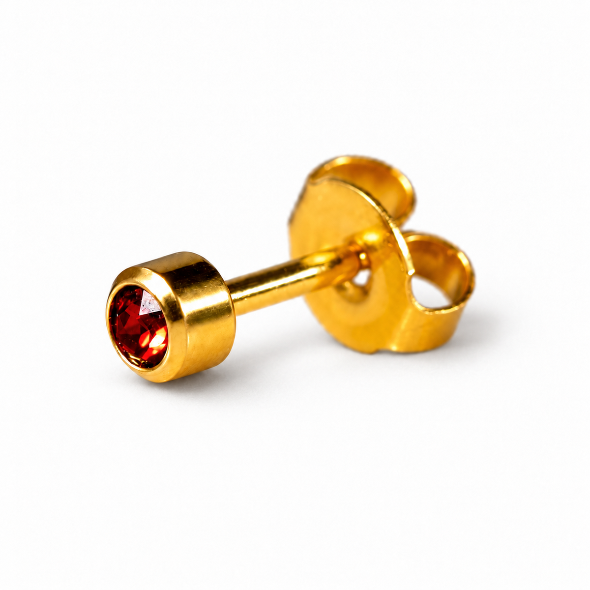 Caflon Blu Piercing Earrings Amethyst 4 mm (24ct Gold Plated)
