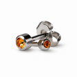 Caflon Blu Piercing Earrings Mini Topaz 3 mm (White Stainless Steel)