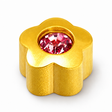 Caflon Blu Piercing Earrings Heart Ruby 4 mm (24ct Gold Plated)