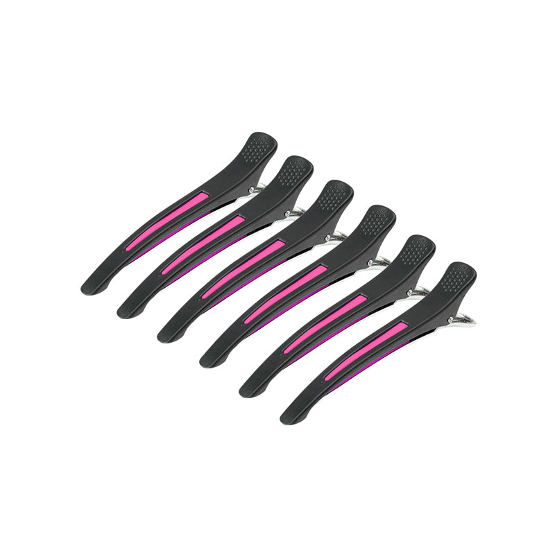 Clamps hairdressing clips for hair e-13 6 pcs 11.5 cm mix neon - BVShop