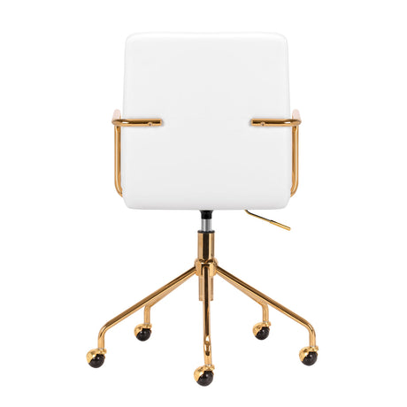 Cosmetic chair QS-OF211G gold white - BVShop
